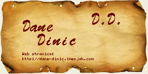 Dane Dinić vizit kartica